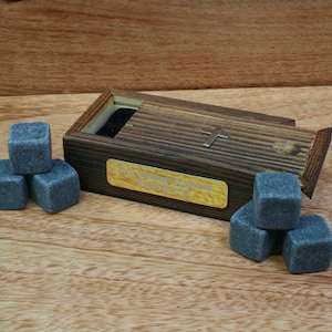 Religious Symbols Ice Cubes Whiskey or Gin Stones In Wooden Box Set of 6 Personalised Christian Star Fish Christmas Gift ws