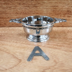 Scottish Icons Quaich Pewter Cup Drinking Bowl Christening Wedding Present Burns Thistle Piper Gift qc A. Stainless Steel