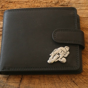 Motorbike 1 Leather Wallet Brown or Black Leather Motorsports Father&#39;s Day Father&#39;s Day Gift 244 wch