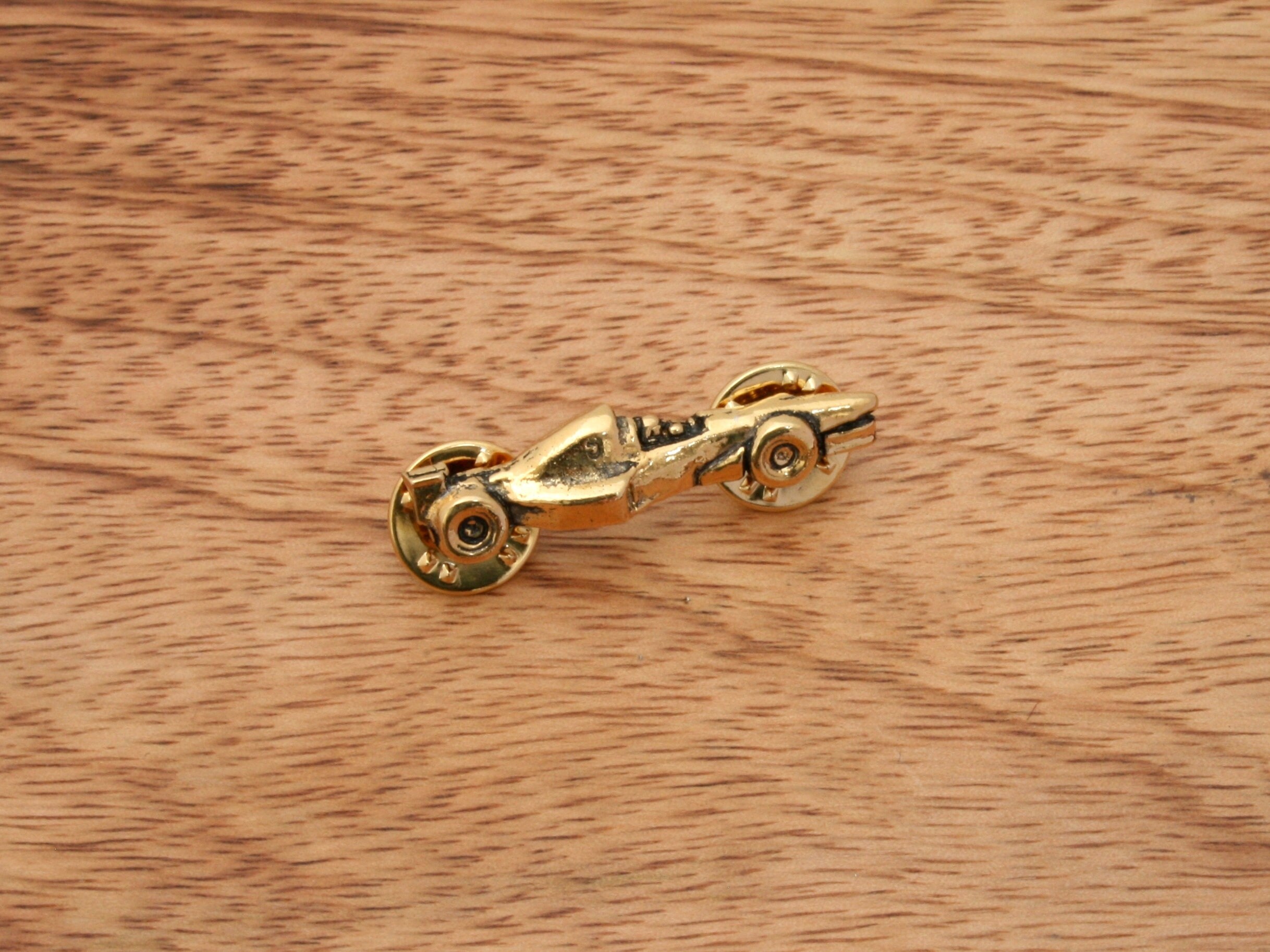 Three Racing Cars Pin Race Car Racing Gold Plated Pewter Pin Lapel Badge Motorsport Birthday ...