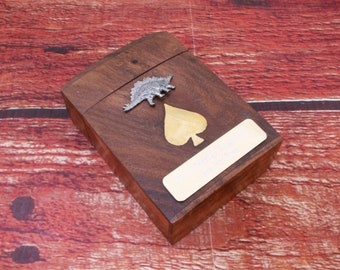 Dinosaurs Wooden Playing Cards Box Including Playing Cards with Free engraving  T Rex Diplodocus Stegosaurus Birthday Gift wcb