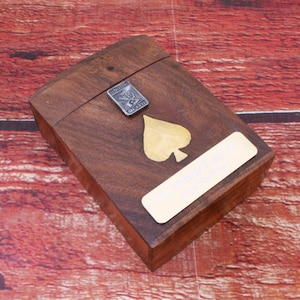 Coffret en bois pour cartes de tarot comprenant des cartes à jouer avec gravure personnalisée gratuite Cadeau pour les amoureux de la mort, soleil, fête des pères wcb