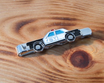 Clip de corbata de ley y justicia, barra deslizante niquelada, accesorio hecho a mano, regalo de cumpleaños, balanza, mazo, policía, regalo de cumpleaños ti