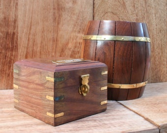 Tirelire Camion En Bois Pour Enfants - épargne Ludique Et Mobile - 31 X 5 X 10 Cm - Bois De Hêtre