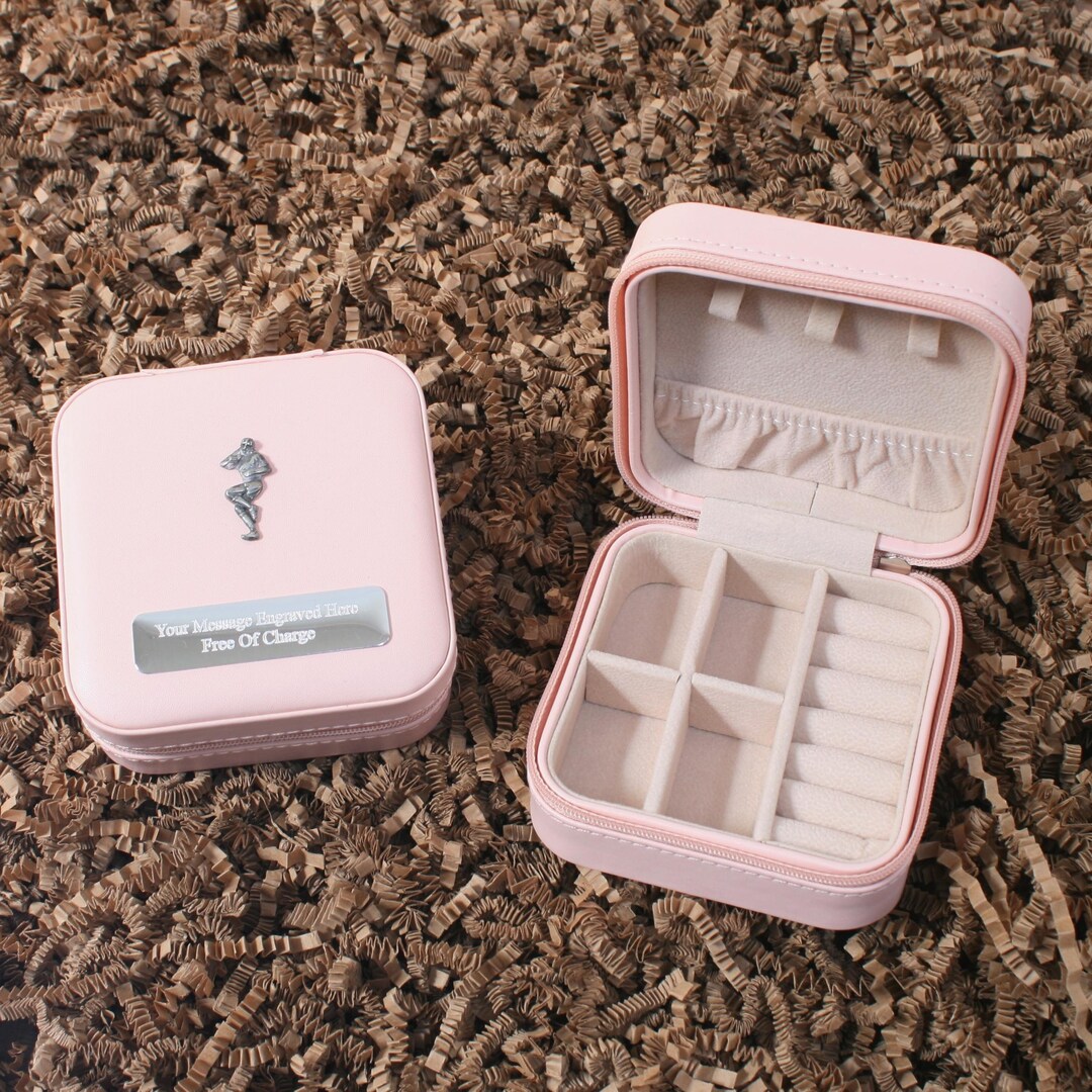 Traditional Sports Pink Travel Jewellery Box Velvet Lined Free