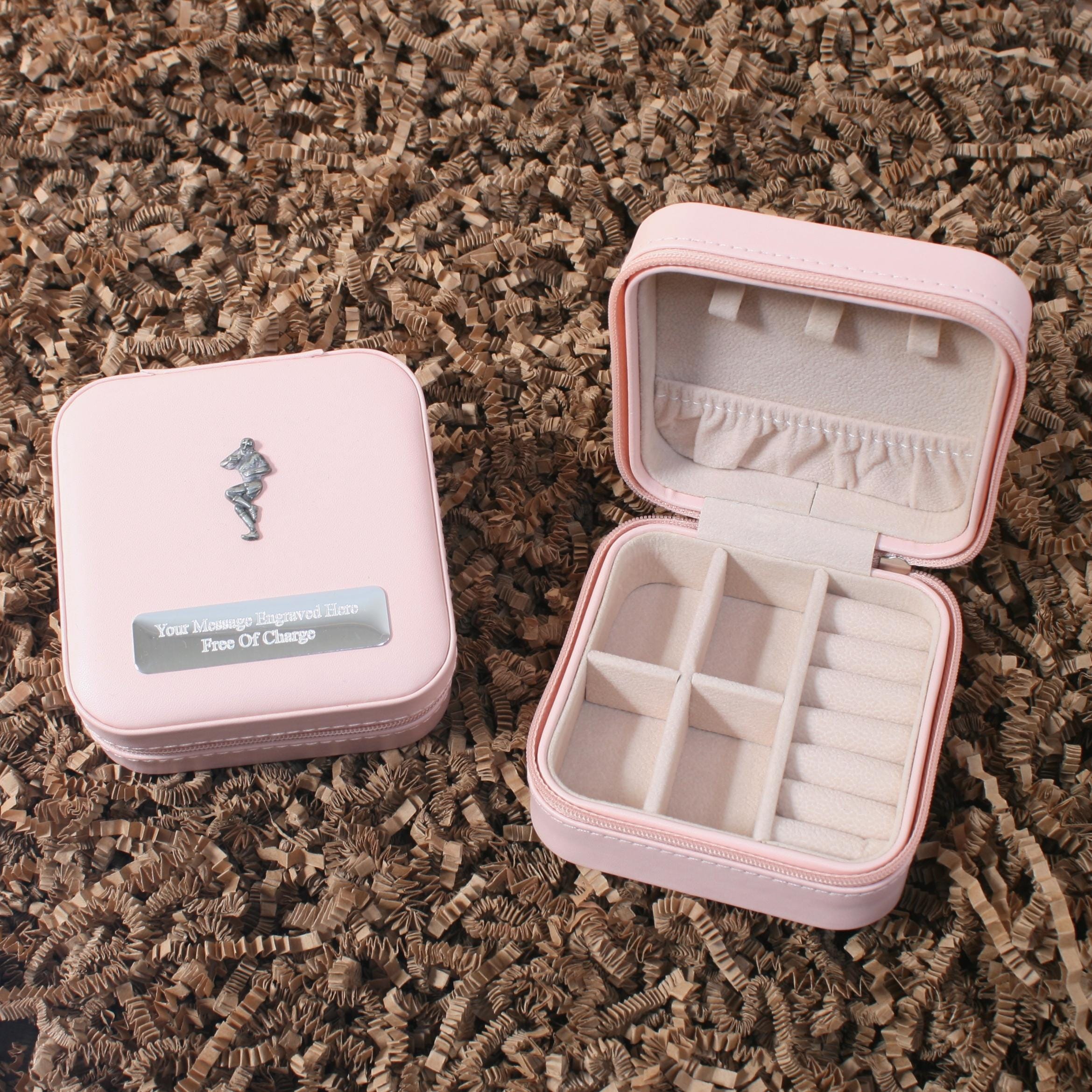 Traditional Sports Pink Travel Jewellery Box Velvet Lined Free