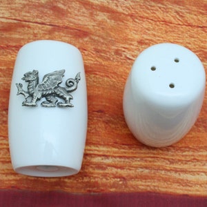 Welsh Dragon White China Zout- en peperstel Modern Cruet Set CSP Verjaardagscadeau 391,95 €