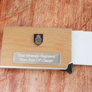 RAOC Royal Army Ordnance Corps Design Houten pop-upkaarthouder Creditcardportemonnee RFID-kluis met gratis gravure Vaderdagcadeau ME22