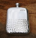 English Pewter Half Hammered Kidney Hip Flask With Personalised Free Engraving  Birthday Gift