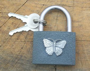 Butterfly S Engraved Padlock Love Wish Lock Wedding Anniversary Valentines Couple Father&#39;s Day Gift Bridge Unity Lock Free engraving  52 pl
