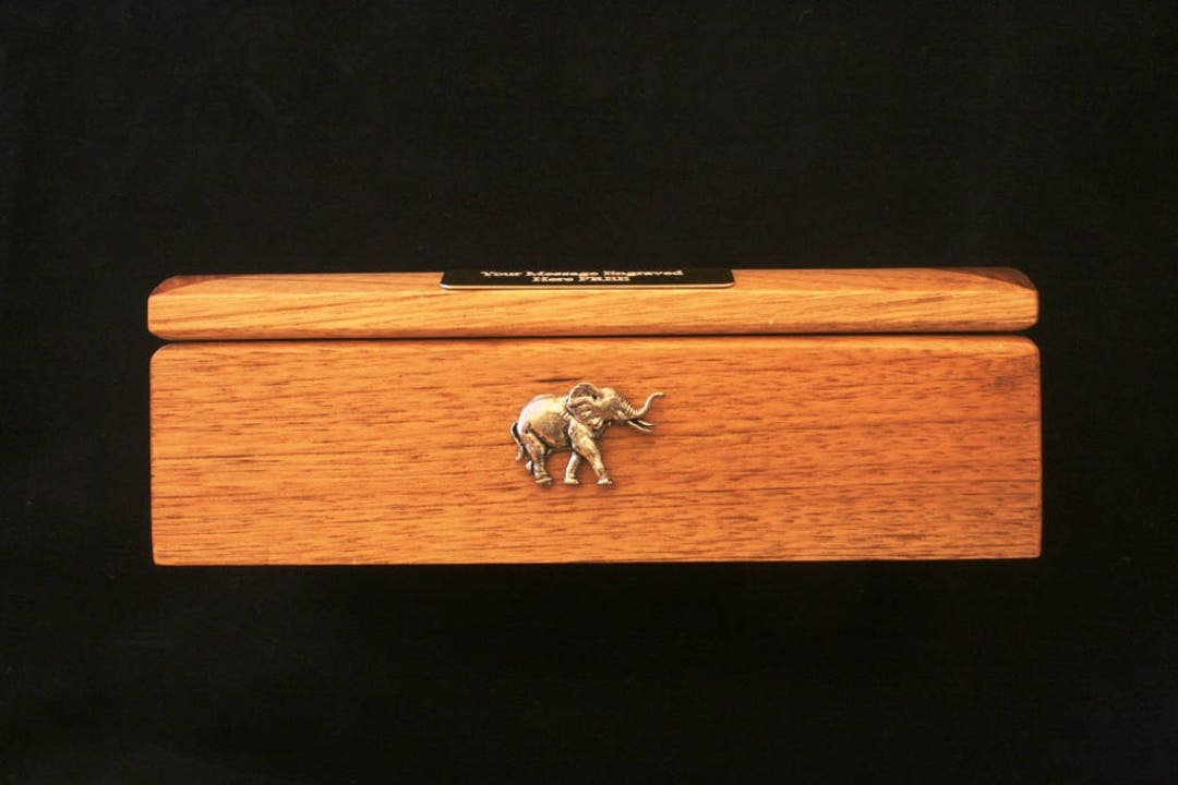 Elephant Jewellery Box Oak Photo Insert 6x4 With Engraved Etsy
