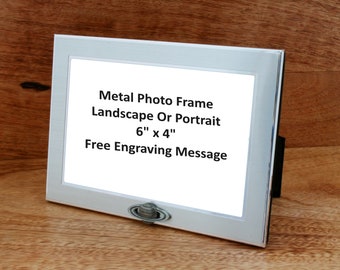 Space & Rockets Photo Frame Metal 6x4" L or P Free engraving   Shuttle Earth Saturn Christmas Gift mf