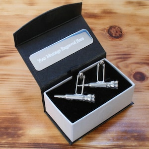 Space Rocket Cufflinks Pewter UK Handmade Space Father&#39;s Day Gift 419 cu