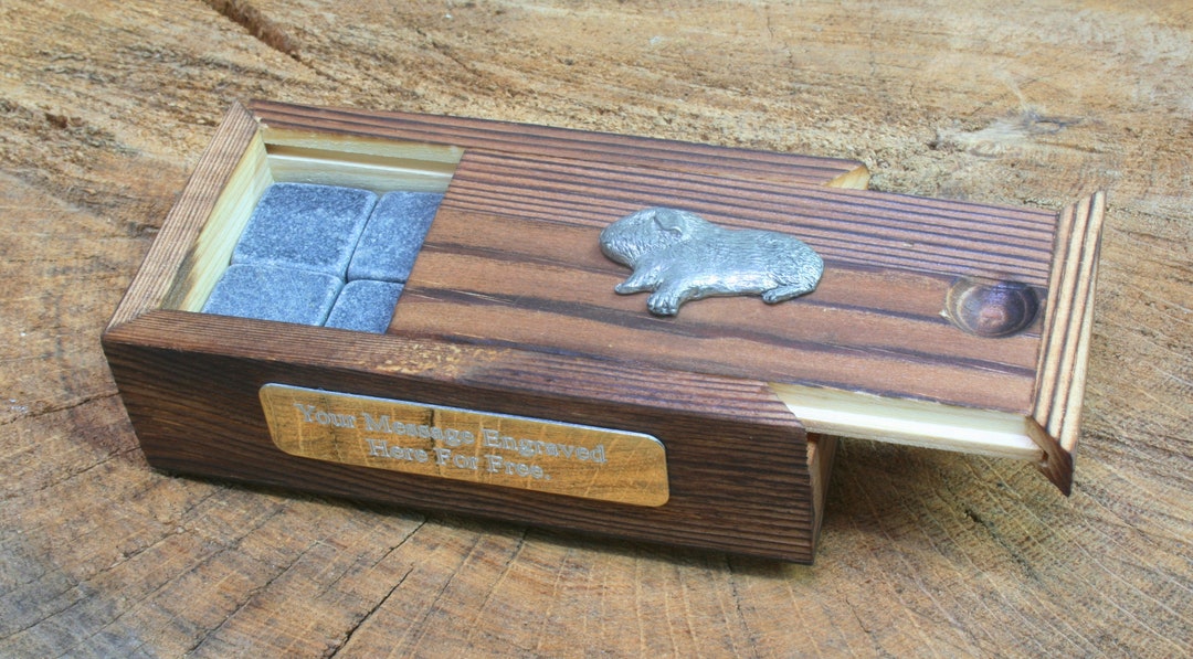 Guinea Pig Ice Cubes Whiskey or Gin Stones in Wooden Box Set Etsy