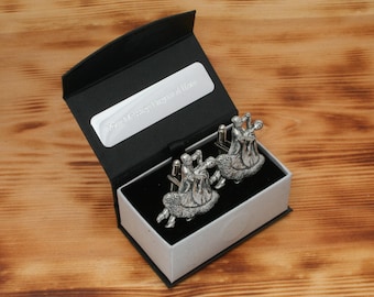 Ballroom Dancing Cufflinks Pewter UK Handmade Dance Birthday Gift