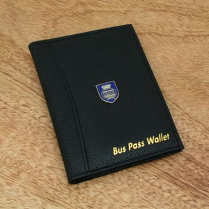 Royal Navy Regiments Bus & Train Pass Wallet ID Holder In Black Leather Gift Military Gift tw