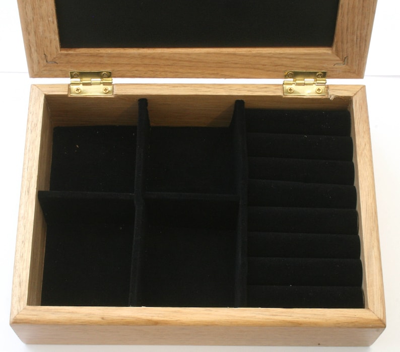 Buffalo Oak Jewellery Box Photo Insert 6x4 Personalised Engraving Ladies Gift 436