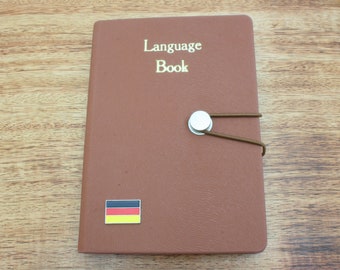 Cuaderno de aprendizaje de idiomas A6, bloc de notas para viajes, notas de exámenes escolares, francés, alemán y español.