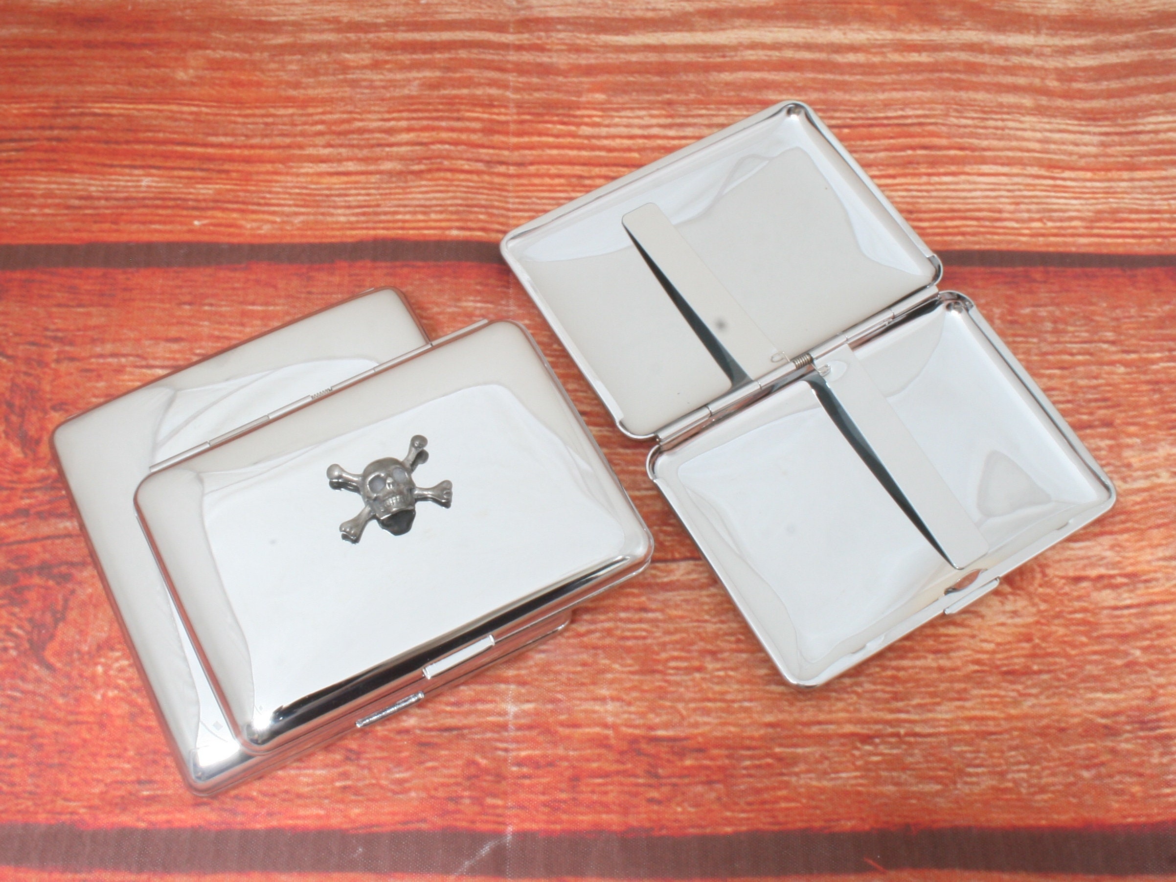 Swarovski Cross (Full Pack 100s) Metal-Plated Cigarette Case & Stash Box