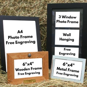 Clay Shooting Personalised Wood or Metal Picture Frame - 4&quot;x6&quot; & A4 Sizes Clay Pigeon Trap Father&#39;s Day Gift MF