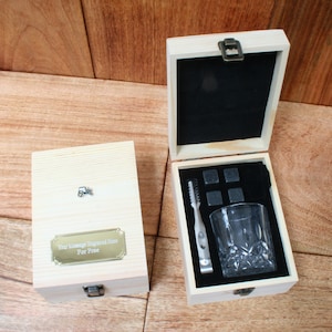 Farm Vehicles Whiskey Father&#39;s Day Gift Set Wooden Tumbler Box Personalised Free Engraving Tractor Combine Fergi Father&#39;s Day Gift iw