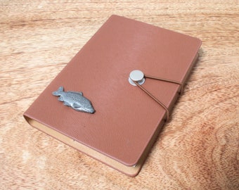 Mirror Carp Pewter Design A6 Notebook Pocket Size Notepad Ideal Fishing Father&#39;s Day Gift 240 nb