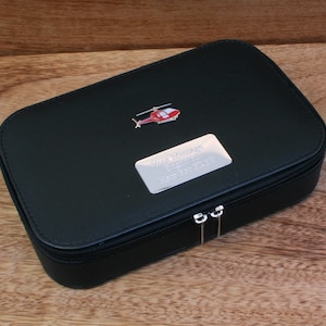 Helikoptrar och rotorer Smyckeskrin för resor Ringförvaring Personlig Gratis gravyr Chinook Apache Tour Födelsedagspresent tj