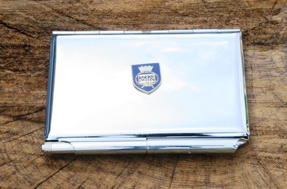 mn merchant navy emblem credit card holder metal memo notepad etsy mn merchant navy emblem