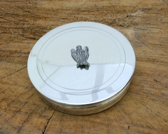 Angels and Fairy's Pewter Jewellery Trinket Round English Pill Box Wand Childrens Birthday Gift ppb