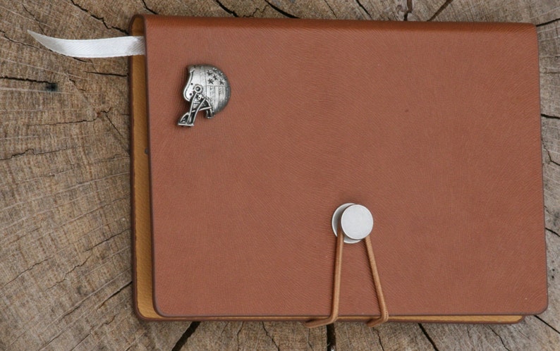 American Football Helmet Pewter Emblem A 6 Notebook Pocket Size Notepad Ideal Sports Gift