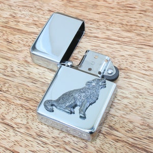 Coyote Dog Howling Petrol Engraved Windproof Lighter Personalised Hunting Father&#39;s Day Gift 399 ls