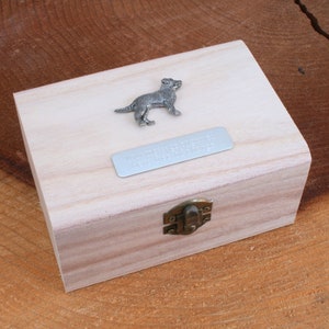 Labrador Personalised Wooden Pet Ashes Urn or Burial Cast with Personalised Free Engraving  Message 207 un