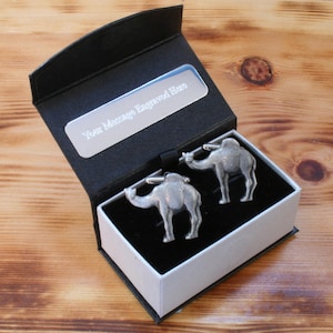 Camel Cufflinks Pewter UK Handmade Desert Father's Day Gift 054 cu