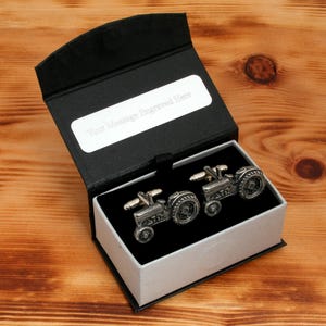 Vintage Tractor Cufflinks Pewter UK Handmade TE20 Farming Father&#39;s Day Gift 375 cu