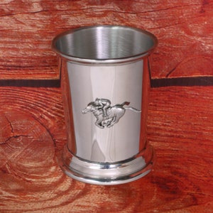 Horse Racing Mint Julep Cup English Pewter Personalised Free Engraving  Father&#39;s Day Gift 187 jc