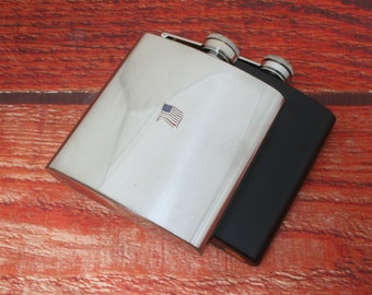 Fiaschetta con bandiere del mondo da 6 once in acciaio inossidabile o nero opaco, bomboniera per matrimonio, Union Jack, Irlanda, Italia, regalo di compleanno hf