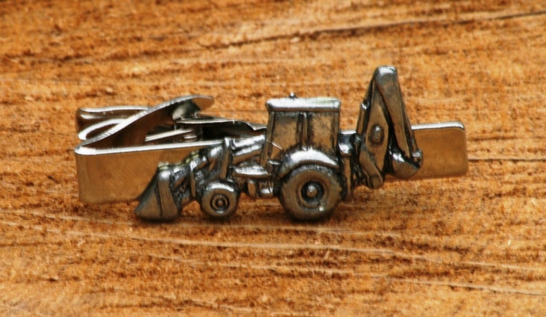 Digger Tie Clip Tack Slide Bar UK Handmade Construction Fathers Day Gift 101 ti image 1