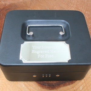 Custom Cash Box 3 Digit Combination Safe Security Box With Removable Tray Free engraving image 1