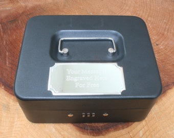Custom Cash Box 3 Digit Combination Safe Security Box With Removable Tray Personalised Free Engraving