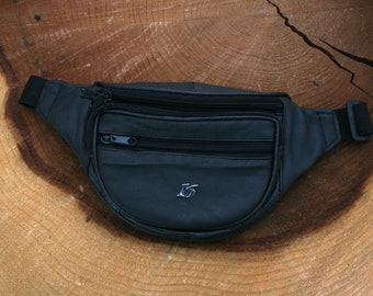 pink leather fanny pack