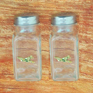 Airplanes Glass Salt and Pepper Shakers With Screw Top For Home, Restaurant or Café Aviation Jet Pilot Father&#39;s Day Gift gsp