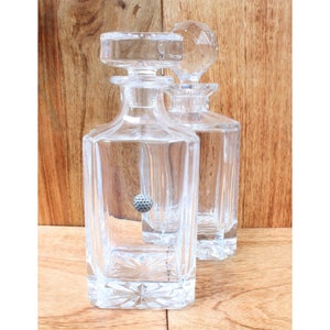 Balles de sport carafe à whisky en verre taillé avec balle de golf ou bouchon de style carré Football Golf Snooker Cadeau fête des pères wd