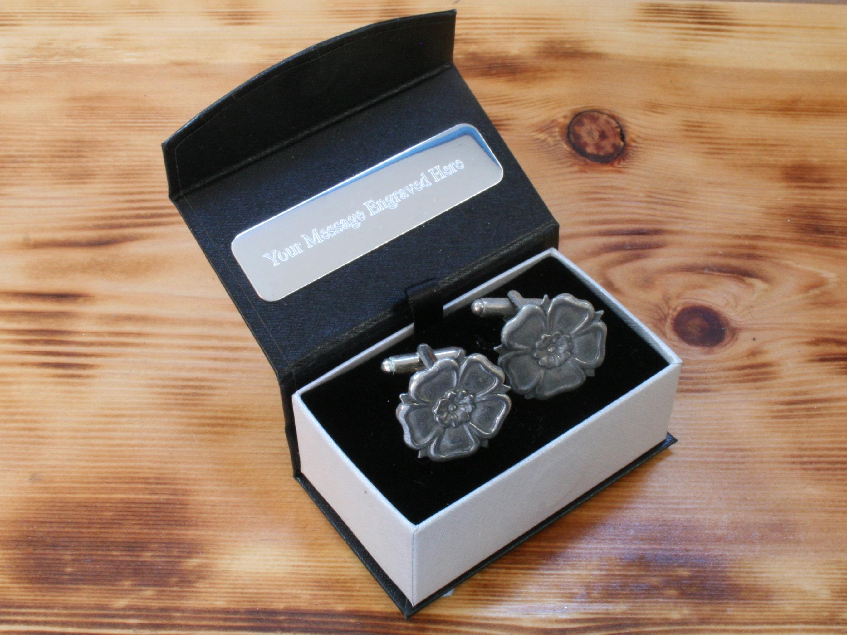Vintage Style British St. George & Tudor Rose Silver Coin Cufflinks - Handmade UK