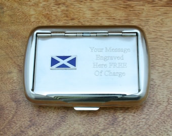 Scottish Icons Tobacco Tin Hand Rolling Cigarette Tin Personalised Free Engraving Burns Thistle Piper Birthday Gift tc