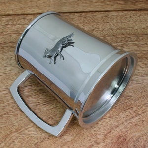 Hunting Metal Tankard Drinking Mug Personalised Free Engraving Horse Fox Pointer Horn Father&#39;s Day Gift td