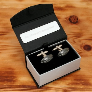 Rugby Ball Cufflinks Pewter UK Handmade Player Father&#39;s Day Gift 305 cu