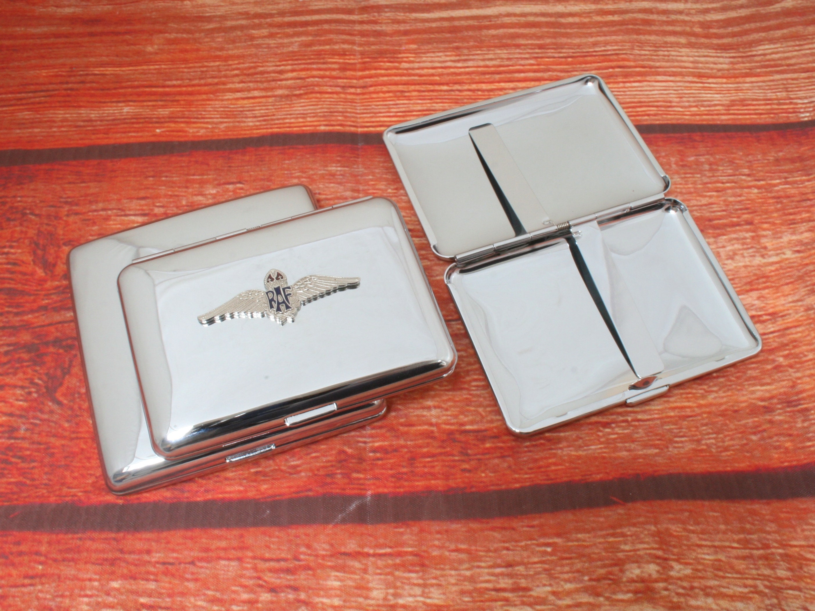 raf cigarette case Buy RAF Regiments Cigarette Tin Chrome Plated Steel Medium or Large  Personalised Free Engraving Military Birthday Gift Cc Online in India
