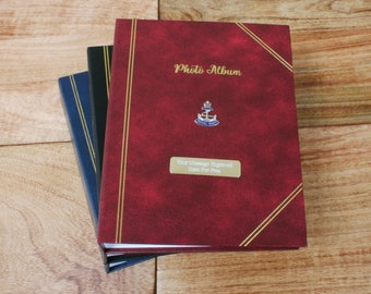 Royal Navy Regiments Photo Album Red, Black, Blue Holds 200 Photographs 6x4" Free Engraving Military Gift pa