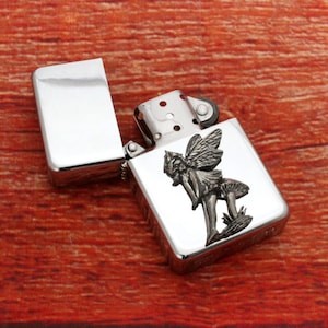 Encendedor de gasolina a prueba de viento de Ángeles y Hadas con grabado gratuito personalizado. Varita de regalo para el Día del Padre. Regalo para el Día del Padre para niños.