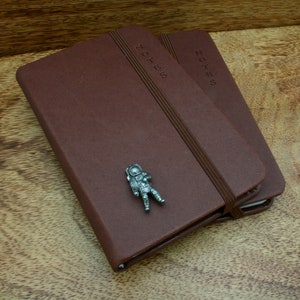 Space & Rockets Pair Of A5 or A6 Notebooks Black, Brown, Grey Or Blue Shuttle Earth Saturn Father's Day Gift